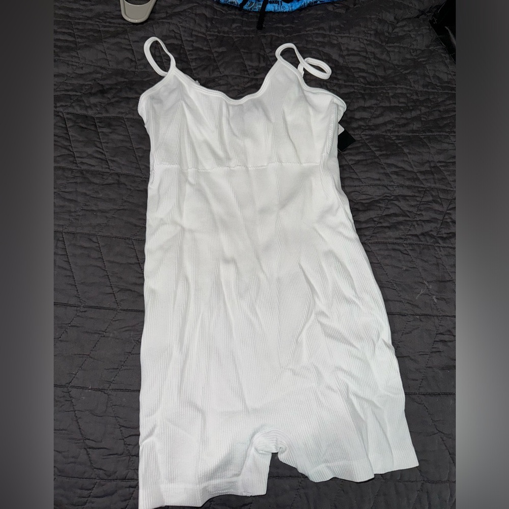 white shorts romper